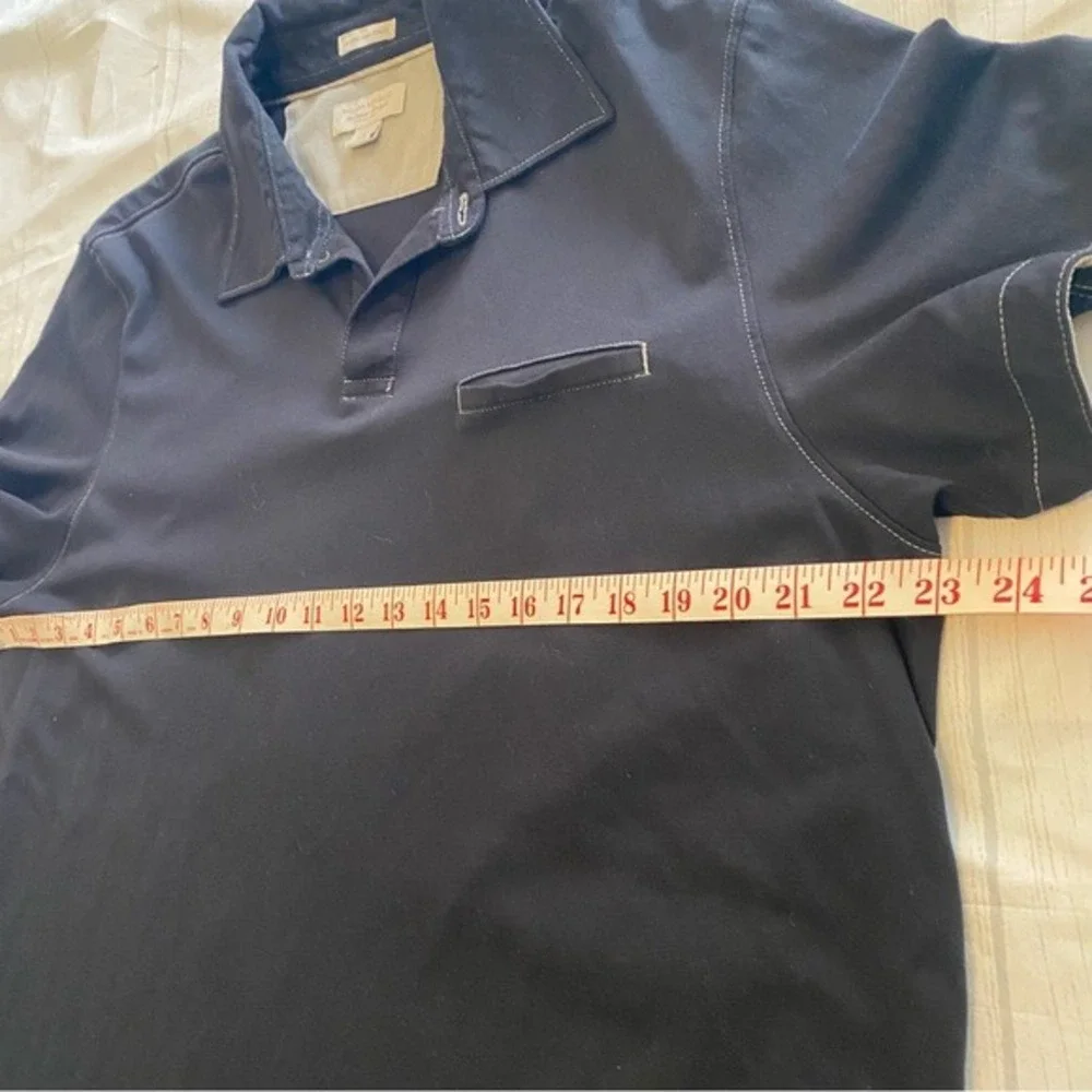 Banana‎ Republic Mens XL Fitted Pima Polo Shirt Black Short Sleeve